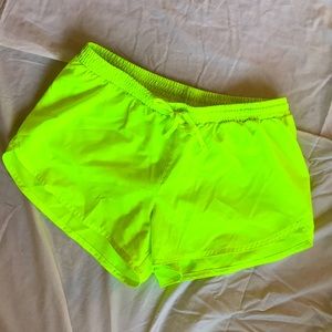 Neon yellow 3 inch inseam old navy running shorts